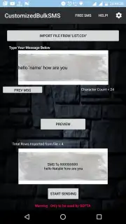 CustomizedBulkSMS Screenshot 1