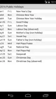 SG Calendar Screenshot 3