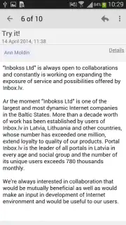 Inbox.lv Screenshot 2
