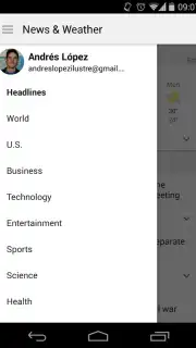 Google News and Weather Screenshot 1