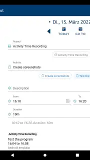 aTimeRecording - Online Time Tracking Screenshot 2