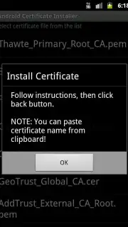 Android Certificate Installer Screenshot 2