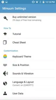 Minuum Keyboard Screenshot 1