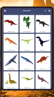 Origami dinosaurs paper shapes Screenshot 3