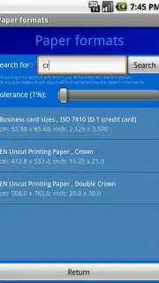 Paper Formats Screenshot 1