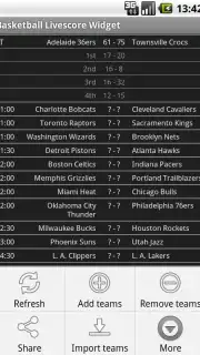 Basketball Livescore Widget Screenshot 13