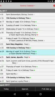 Catholic Calendar from Universalis Screenshot 2