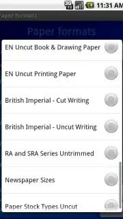 Paper Formats Screenshot 3