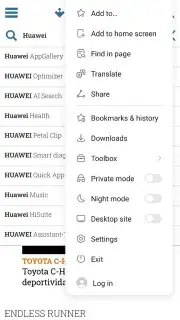 HUAWEI Browser Screenshot 6