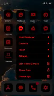 Wow Red Black Theme, Icon Pack Screenshot 3