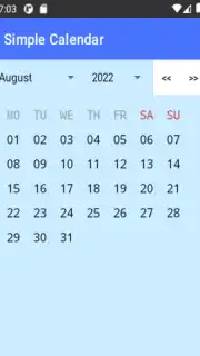 Simple Calendar Screenshot 3