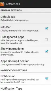 Manage Apps (App 2 SD) Screenshot 1