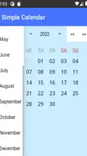 Simple Calendar Screenshot 1