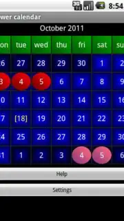 Flower calendar (free) Screenshot 2