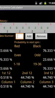 Roulette Calculator Screenshot 2