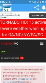 Alertas de tormentas y tiempo severo en vivo Screenshot 1