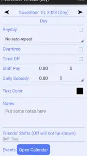 Shift Schedule Screenshot 2