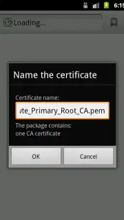 Android Certificate Installer Screenshot 1