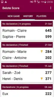 Belote Score Screenshot 1