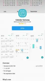 Samsung Calendar Screenshot 1