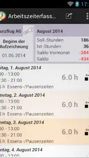 Arbeitszeiterfassung Screenshot 8
