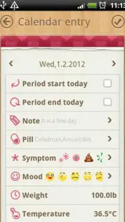 Period Calendar Screenshot 2
