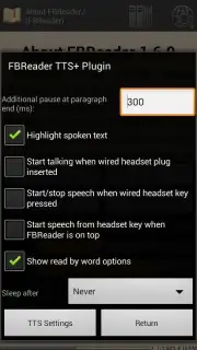FBReader TTS+ Plugin Screenshot 2