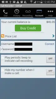 Call Recorder - IntCall Screenshot 2
