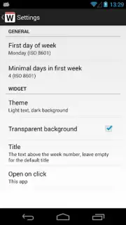 Week number Screenshot 1